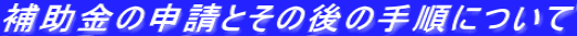 補助金の申請とその後の手順について